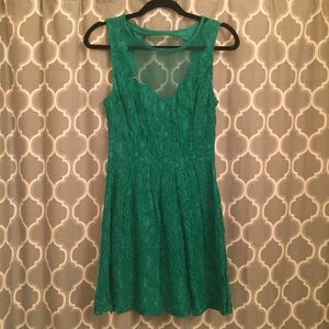 Pins and Needles Green Lace Dress